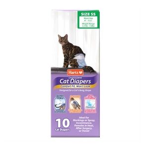 New Hartz Disposable Cat Diapers - Fits Cats 3.5 - 7.5 Pounds ● 10 Count ●